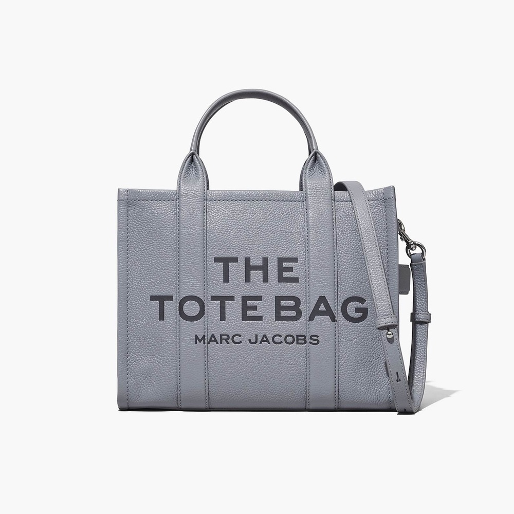 The Marc Jacob’s Leather Medium Tote Bag in Wolf Grey - Picture 1 of 12